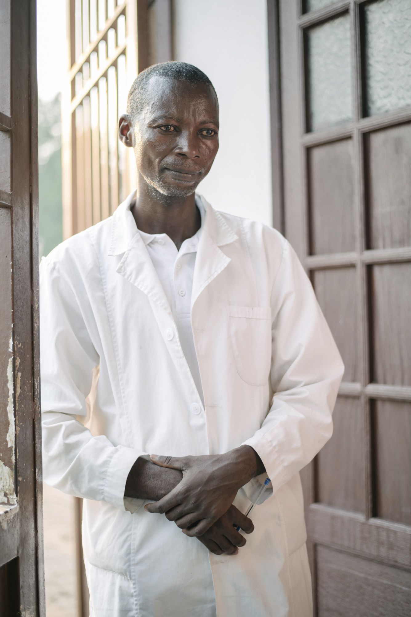 Lab technician Leon Katunda